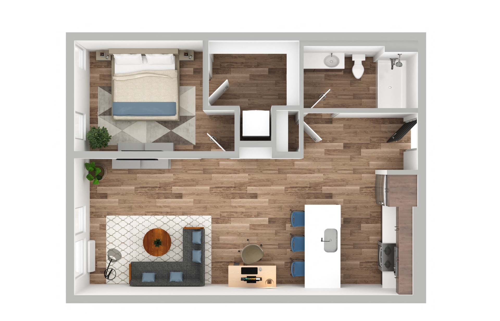 The Gabe Apartments in Portland, Oregon 1A Floor Plan